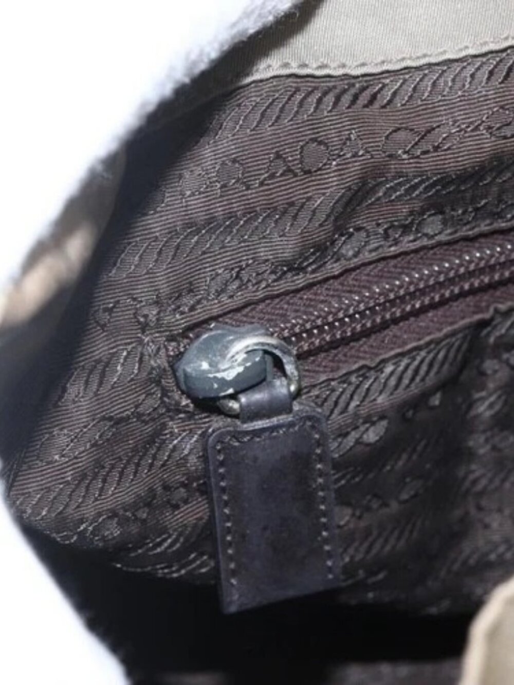 PRADA Backpack Nylon Khaki Silver Auth 163902 - Picture 13 of 16